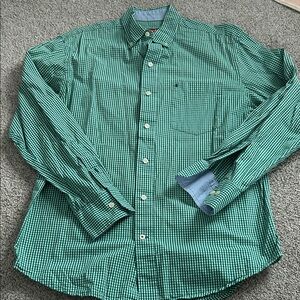 Izod Green Plaid Casual Button Down Shirt